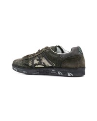 olivgrüne Wildleder niedrige Sneakers von White Premiata