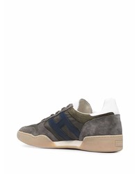 olivgrüne Wildleder niedrige Sneakers von Hogan