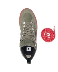 olivgrüne Wildleder niedrige Sneakers von Veja