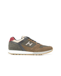 olivgrüne Wildleder niedrige Sneakers von Hogan