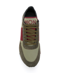 olivgrüne Wildleder niedrige Sneakers von Moncler