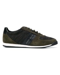 olivgrüne Wildleder niedrige Sneakers von BOSS HUGO BOSS