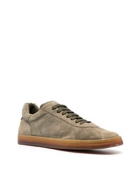 olivgrüne Wildleder niedrige Sneakers von Officine Creative