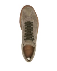 olivgrüne Wildleder niedrige Sneakers von Officine Creative