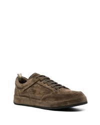 olivgrüne Wildleder niedrige Sneakers von Officine Creative