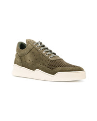 olivgrüne Wildleder niedrige Sneakers von Filling Pieces