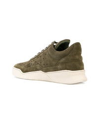 olivgrüne Wildleder niedrige Sneakers von Filling Pieces