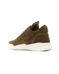 olivgrüne Wildleder niedrige Sneakers von Filling Pieces