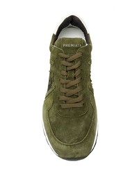 olivgrüne Wildleder niedrige Sneakers von Premiata