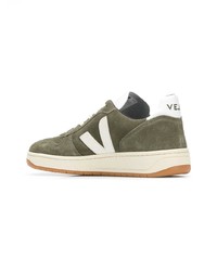 olivgrüne Wildleder niedrige Sneakers von Veja