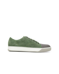 olivgrüne Wildleder niedrige Sneakers von Lanvin