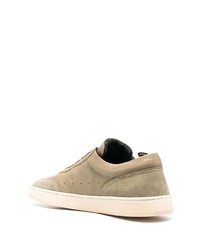 olivgrüne Wildleder niedrige Sneakers von Officine Creative