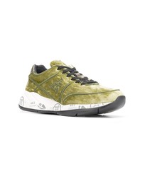 olivgrüne Wildleder niedrige Sneakers von Premiata