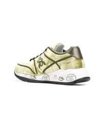 olivgrüne Wildleder niedrige Sneakers von Premiata