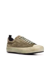 olivgrüne Wildleder niedrige Sneakers von Officine Creative