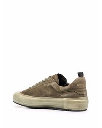 olivgrüne Wildleder niedrige Sneakers von Officine Creative