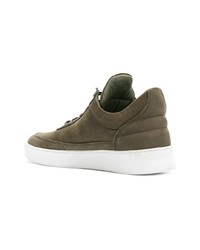 olivgrüne Wildleder niedrige Sneakers von Filling Pieces