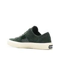 olivgrüne Wildleder niedrige Sneakers von Tom Ford