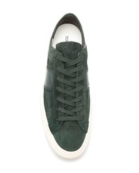 olivgrüne Wildleder niedrige Sneakers von Tom Ford