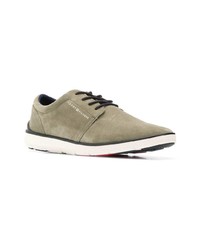 olivgrüne Wildleder niedrige Sneakers von Tommy Hilfiger