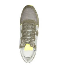 olivgrüne Wildleder niedrige Sneakers von Philippe Model Paris