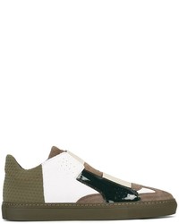 olivgrüne Wildleder niedrige Sneakers von MM6 MAISON MARGIELA