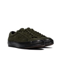 olivgrüne Wildleder niedrige Sneakers von Converse