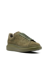 olivgrüne Wildleder niedrige Sneakers von Alexander McQueen