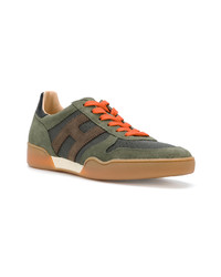 olivgrüne Wildleder niedrige Sneakers von Hogan