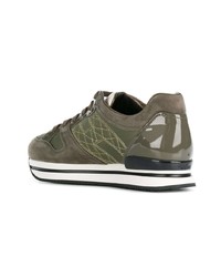 olivgrüne Wildleder niedrige Sneakers von Hogan