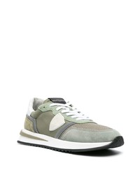 olivgrüne Wildleder niedrige Sneakers von Philippe Model Paris