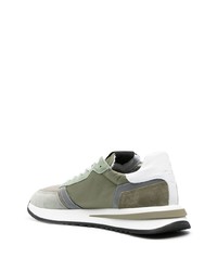 olivgrüne Wildleder niedrige Sneakers von Philippe Model Paris