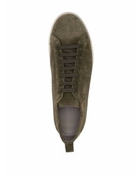 olivgrüne Wildleder niedrige Sneakers von Corneliani