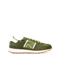 olivgrüne Wildleder niedrige Sneakers von Philippe Model