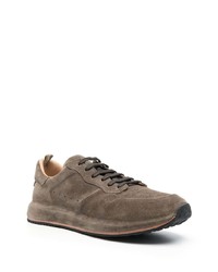 olivgrüne Wildleder niedrige Sneakers von Officine Creative