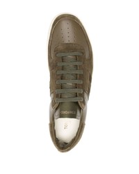 olivgrüne Wildleder niedrige Sneakers von Tom Ford