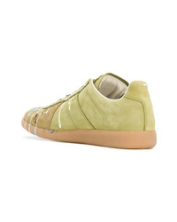 olivgrüne Wildleder niedrige Sneakers von Maison Margiela