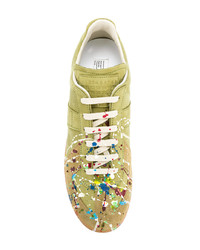 olivgrüne Wildleder niedrige Sneakers von Maison Margiela