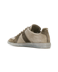 olivgrüne Wildleder niedrige Sneakers von Maison Margiela