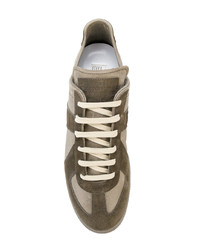 olivgrüne Wildleder niedrige Sneakers von Maison Margiela