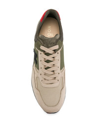 olivgrüne Wildleder niedrige Sneakers von Hogan