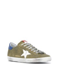 olivgrüne Wildleder niedrige Sneakers von Golden Goose