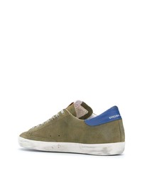 olivgrüne Wildleder niedrige Sneakers von Golden Goose