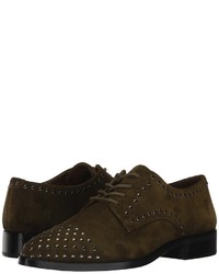 olivgrüne Wildleder Oxford Schuhe