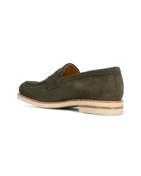 olivgrüne Wildleder Slipper von Berwick Shoes