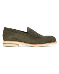 olivgrüne Wildleder Slipper von Berwick Shoes