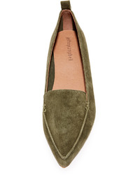 olivgrüne Wildleder Slipper von Jeffrey Campbell