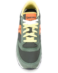 olivgrüne Wildleder Turnschuhe von Saucony