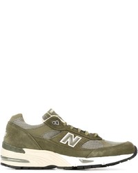 olivgrüne Wildleder Turnschuhe von New Balance