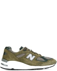 olivgrüne Wildleder Turnschuhe von New Balance